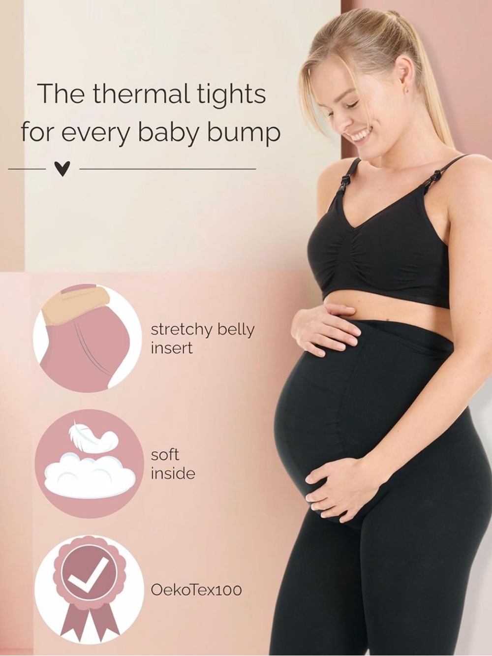 2 pairs of Maternity Tights - Black